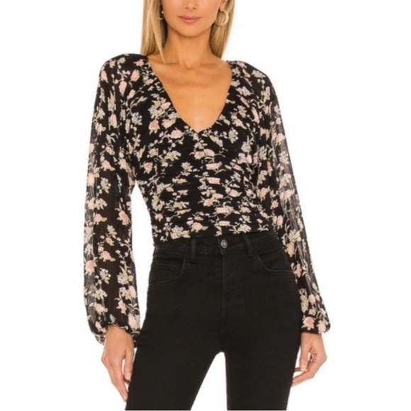 Free People Women’s Final Rose Boho Floral Long Sleeve Blouse - Picture 16 of 16
